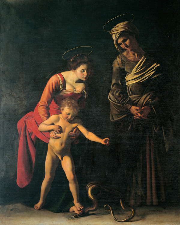 Caravaggio, Madonna dei palafrenieri o Madonna della serpe (1605), olio su tela